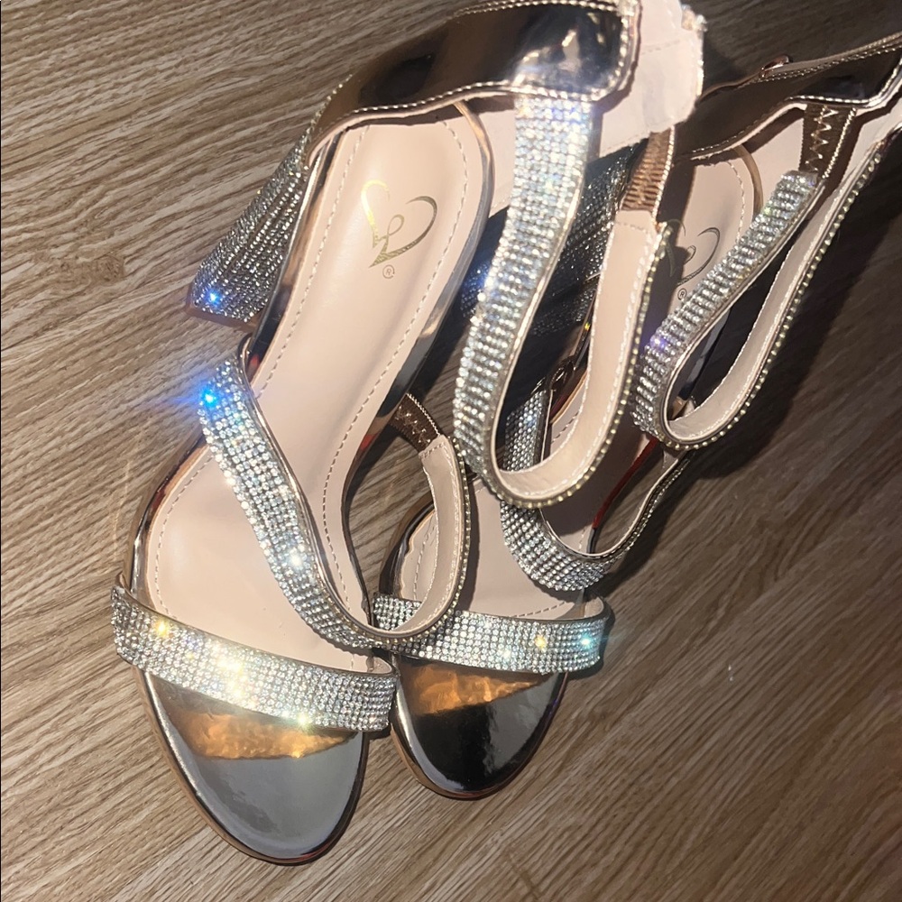 Sugar Silver and Gold Rhinestone Heels